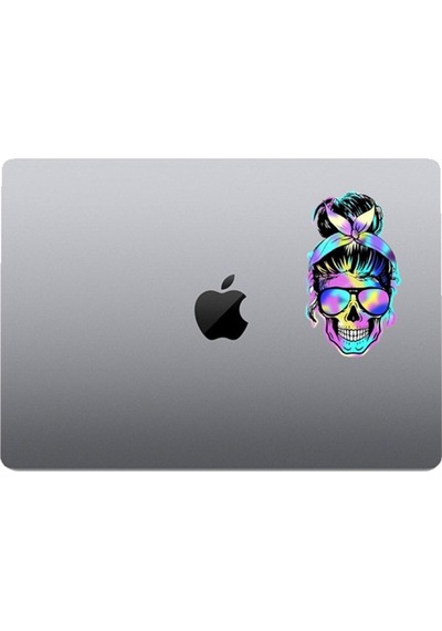Skull Girl Renkli Araba, Motorsiklet, Kask, Laptop,cam Sticker 14x10 Cm