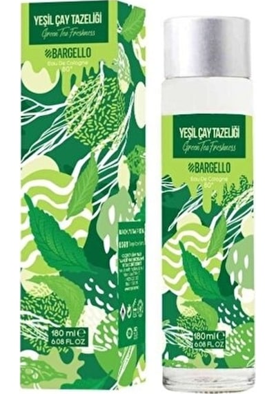 Bargello Yeşil Çay Tazeliği Kolonya Cam Şişe 180 ML