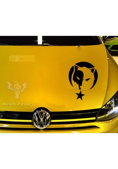 Kurt Ve Ay Yıldız Araba Sticker, Oto Çıkartma