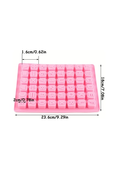 Silikon Alfabe & Sayı Çikolata Kalıbı - 3d Harfler Ve Semboller Şeker Kalıbı, Jöle Kalıbı 2x2cm Kırmızı