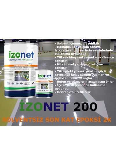 İzonet 200 Solventsiz Epoksi 2k 12+3 15 Kg.