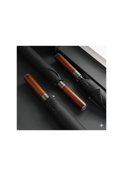 Toptancı Amca Parachase Şemsiye 122 Cm Çap, Otomatik Rüzgâra Dayanıklı Fiber İskelet, Su Geçirmez Pongee Kumaş Siyah