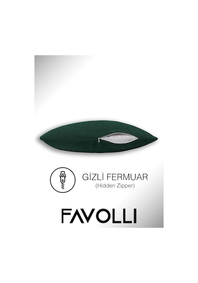 Br Favolli Kadife Dokulu Deniz Yeşili Kırlent Kılıfı Dream Serisi Punch Için Uygun Gizli Fermuar Deniz Yeşili