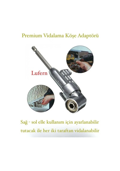 Vidalama Köşe Adaptörü Aparat Pratik Matkap Ucu Dar Alan Kör Nokta Açılı Hızlı Değiştirme Uç Tutucu