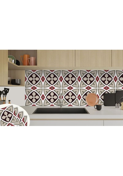 Tink Kendinden Yapışkanlı Duvar Kaplama Modern Rumi Desenli 30x30 Cm 56 Adet 5 M²