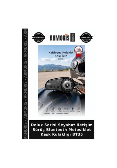 Delux Serisi Seyahat İletişim Sürüş Bluetooth Motosiklet Kask Kulaklığı Bt35