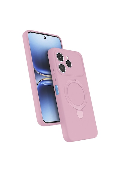 Rba Aksesuar Tecno Spark 40 Kılıf M-safe Şarj Özellikli Standlı Zore Samara Kapak - Pembe