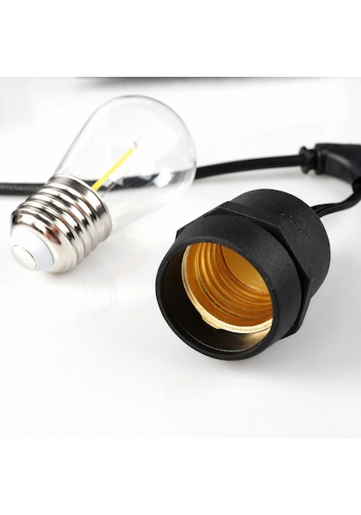 Forlife 220Volt 20 Adet E27 Duylu 20 Metre Kablolu Set (20 Adet S14 Led Ampul Hediyeli) -