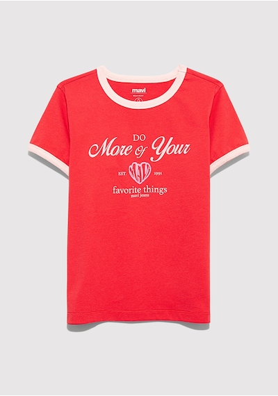 Mavi - Baskılı Kırmızı Tişört 7610399-70478 Kırmızı