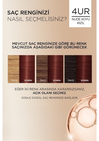 Excellence Creme Amonyaksız 4ur Nude Koyu Kızıl Saç Boyası 3600524216634-10789