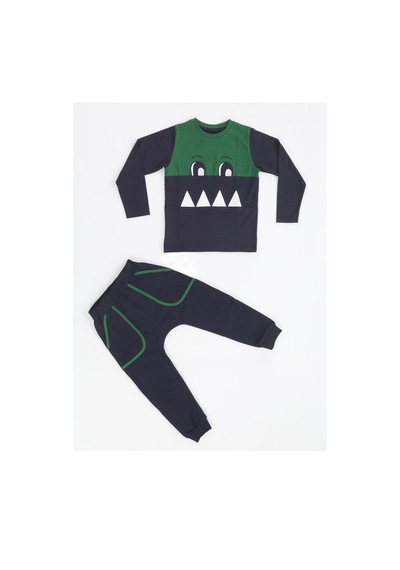 Casabony Timsah Cepli Baggy Pantolon + T-shirt Takım-yeşil - Laci Lacivert - Yeşil