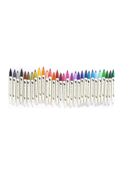 Pentel Brush Sing Pen Twin Çift Taraflı Fırça Uçlu Kalem Zeytin Yeşili