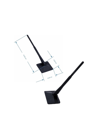 Dekoratif Oto Anten Bobinli Süs Anteni Yapıştırma 16cm Siyah Zendar YES-020