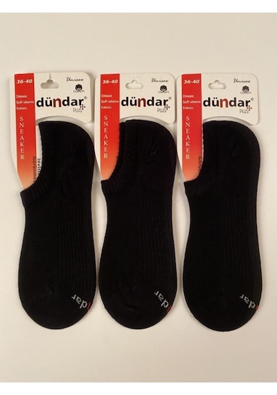 Unisex Sneaker Dikişsiz Çorap Plus Penye 3'lü Lacivert