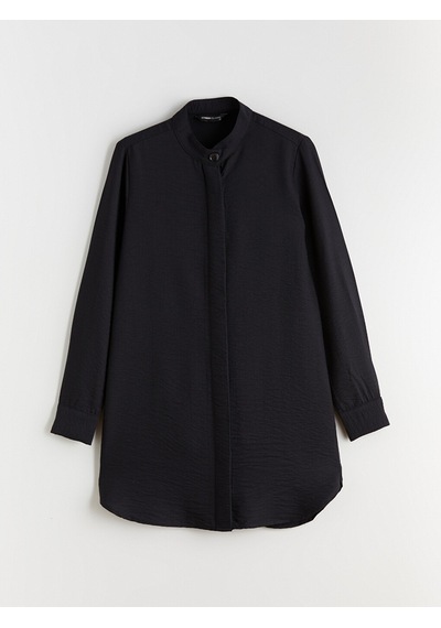 Lcwaıkıkı Classic Siyah Hakim Yaka Kadın Gömlek Tunik