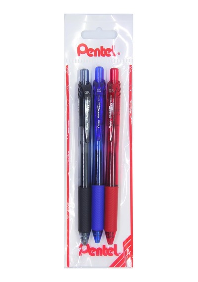 Pentel Energel 0.5 Mm Likit Roller Kalem Siyah/mavi/kırmızı 3'lü Set Genel