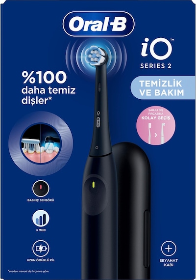 Oral-b İo 2 Şarjlı Diş Fırçası - Siyah, Seyahat Kabı İle