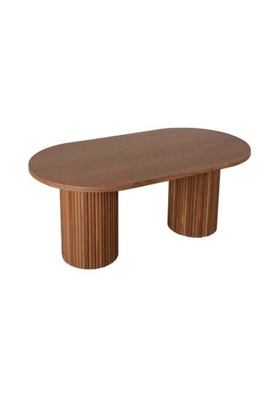 Sierra İskandinav Oval Ahşap Bohem Masa 90x180 Ceviz Ayak - Ceviz Üst