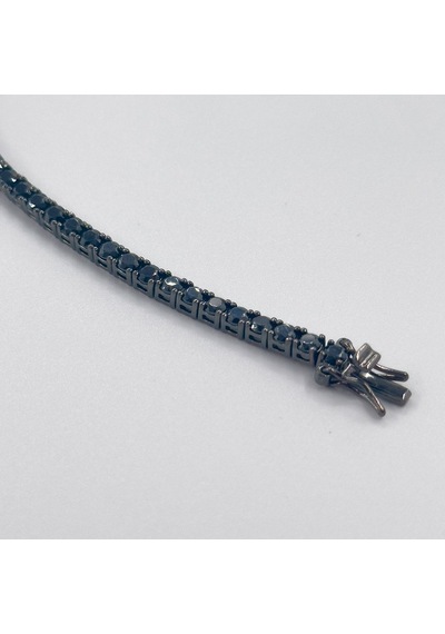 Onix Taşlı Siyah Rodajlı Su Yolu Gümüş Bileklik - 3mm - Lvrblk06 Siyah