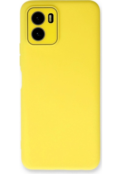 Cosmotex Newface Vivo Y15s Kılıf Lansman Glass Kapak - Sarı