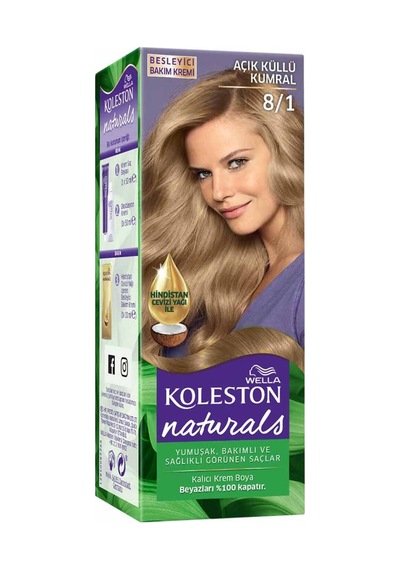 4 Adet Koleston Naturals Saç Boyası 8/1 Açık Küllü Kumral 110 Ml