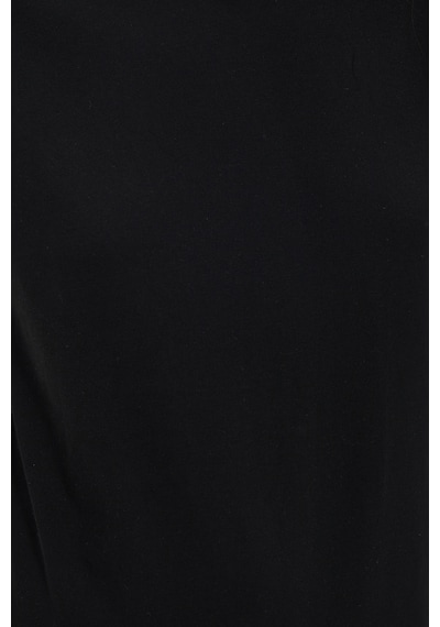 Tudors Kadın Slim Fit Dar Kesim Pamuk Kısa Kollu Bisiklet Yaka Siyah Tişört-50470 L