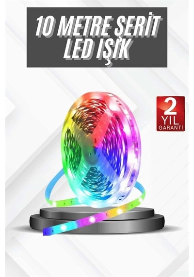 Rgb Şerit Led 10 Metre Led Işık Kumanda İle Kontrol Rgb Diğer