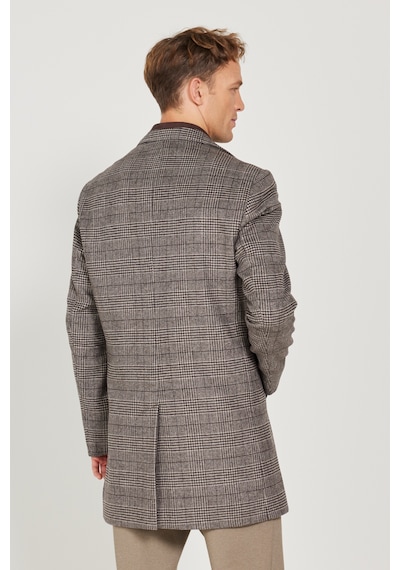 Ac&Co / Altınyıldız Classics Erkek Kahverengı Standart Fit Normal Kesim Mono Yaka Desenli Yünlü Palto Kahverengi Ac&Co / Altınyıldız Classics Erkek Kahverengı Standart Fit Normal Kesim Mono Yaka Desenli Yünlü Palto Kahverengi