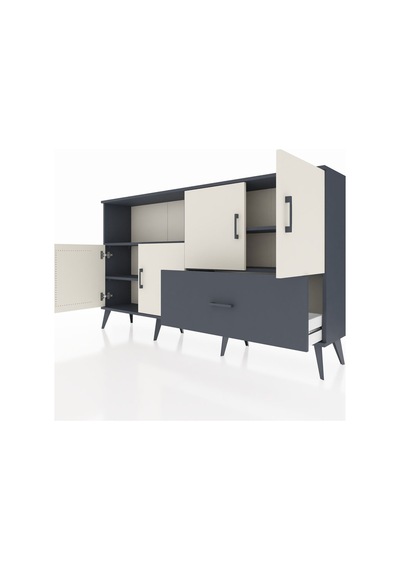 Arges Konsol 4 Raflı Tek Çekmeceli 4 Kapaklı 176x30x99 Antrasit-a Antrasit-aytaşı/antrasit Arges Konsol 4 Raflı Tek Çekmeceli 4 Kapaklı 176x30x99 Antrasit-a Antrasit-aytaşı/antrasit