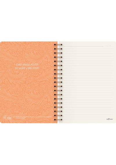 Botanical Spiralli Defter Çizgili Turuncu 17x24 Cm