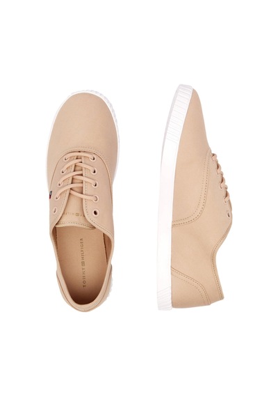 Tommy Hilfiger Canvas Lace Up Sneak Bej Kadın Sneaker