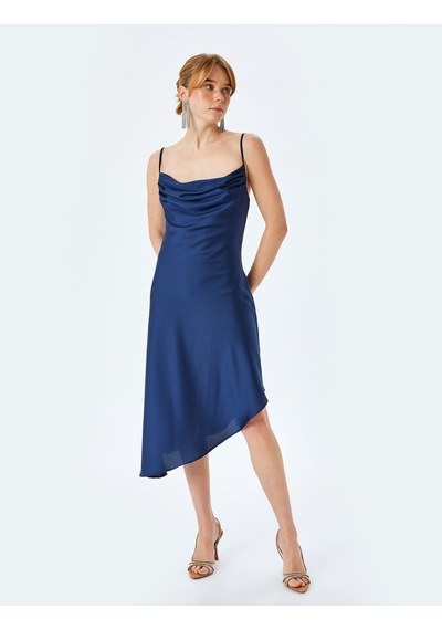 Koton İp Askılı Degaje Yaka Asimetrik Midi Slip Saten Elbise Lacivert 5sak80008fw Lacivert Koton İp Askılı Degaje Yaka Asimetrik Midi Slip Saten Elbise Lacivert 5sak80008fw Lacivert
