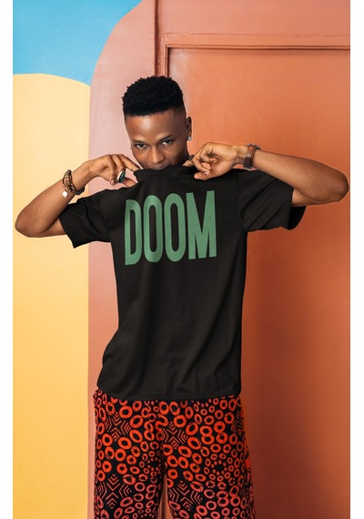 Doctor Doomsday Film Kahramanı Sırt Baskılı Unisex Oversize Tişör Siyah