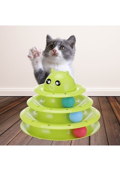 Tower Of Tracks Eğlenceli Üç Katlı Kedi Oyuncağı Seti Kedi Oyunu 5492