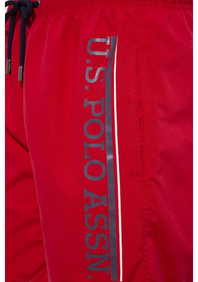 U.S. Polo Assn. Erkek Kırmızı Orta Boy Deniz Şortu-4321 Narçiçeği