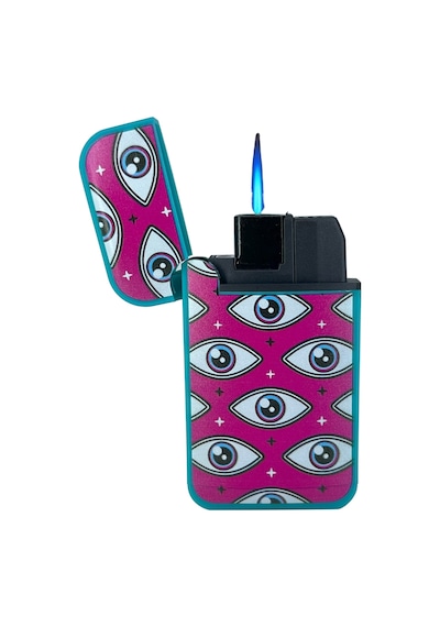 Zengaz Cool Tasarım Jet Alev Çakmak - Pink Eyes Turkuaz