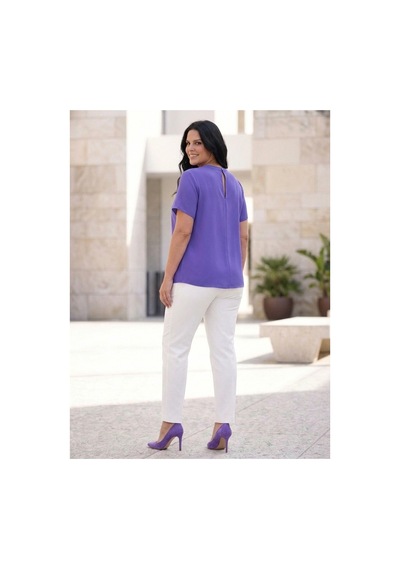 Hanezza V Yaka Ön Fırfırlı Bluz Leylak - 4940930 Leylak