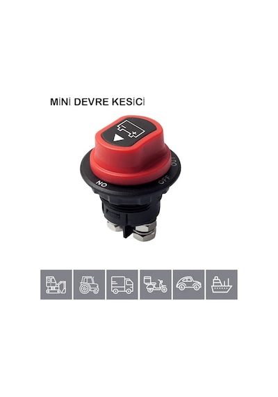 Skauto Akü 12V 24V Ayrılabilir Anahtarlı Mini Elektrik Devre Kesici