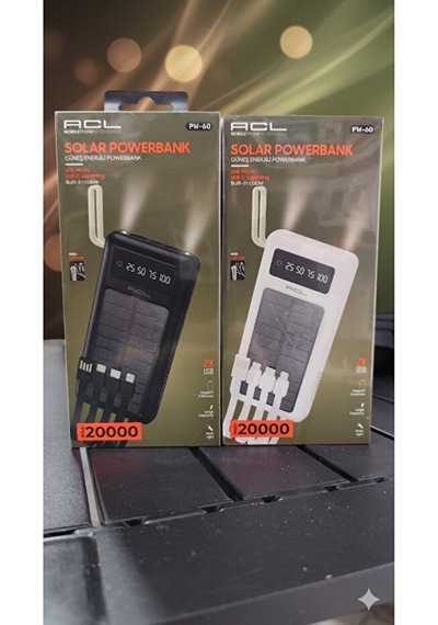 20.000 Mah Solar Güneş Enerjili Powebank - Acl Çoklu Renk