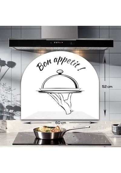 Decorita Cam Ocak Arkası Koruyucu|Oval Şekilli|Bon Appetit-Servis