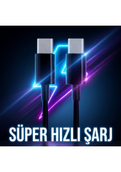 Type-c Type-c Süper Hızlı Şarj Kablosu 1.5 Metre - Samsung, Apple iPhone 15/16, Ps5, İpad Uyumlu