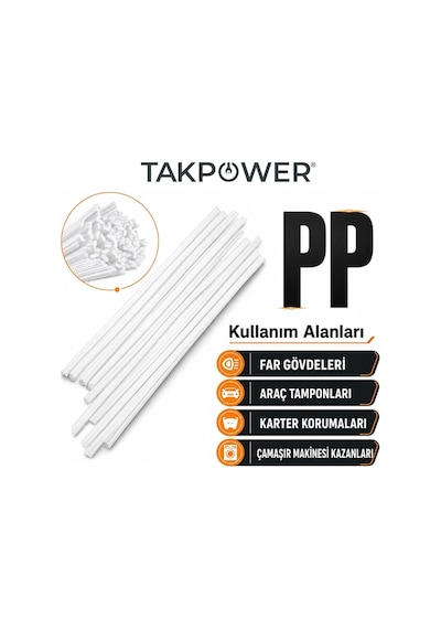 Takpower Plastik Kaynak Elektrodu Beyaz Pp 1.0 X 400 Mm 20 Adet