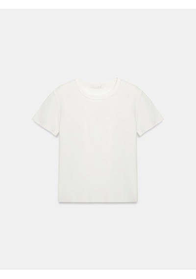 Dilvin 32779 Bisiklet Yaka T-shirt-ekru