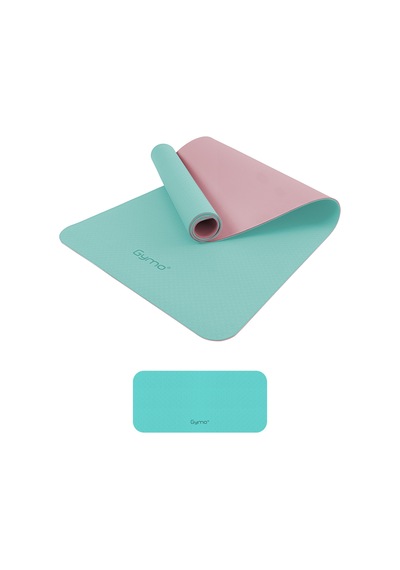 Gymo Ekolojik 6mm Tpe Yoga Matı Pilates Minderi Diz Dirsek Koruyucu Matlı Set Nane Yeşili Yeşil