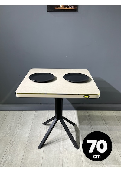 Tepe Koton Vizon Mutfak Yemek Masası Balkon Masası Kavisli Köşe Metal Ayak 70 Cm Koton Vizon - Siyah Tepe Koton Vizon Mutfak Yemek Masası Balkon Masası Kavisli Köşe Metal Ayak 70 Cm Koton Vizon - Siyah