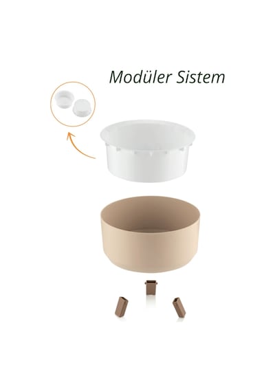 Nandy Home Tripot Model Saksı Seti 3'lü Gri