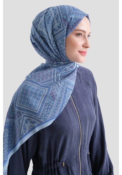 Armine Elegance Pamuk - İpek Şal As464 Mavi