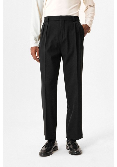 Antioch Yüksek Bel Pileli Relaxed Fit Baggy Erkek Pantolon Siyah