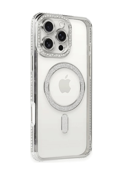 Apple iPhone Uyumlu 16 Pro Kılıf Joke Simli Magneticsafe Kılıf - Gümüş Bzsxx00 1