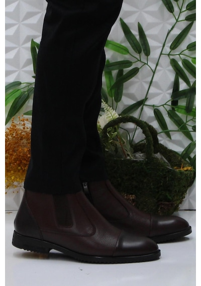 Pierre Cardin 11925251 Kahve Fermuarlı Hakiki Deri Erkek Bot 001